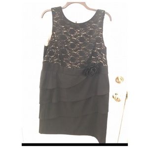 Black and Tan short formal dress